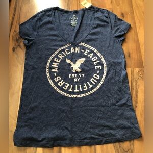 American Eagle Outfitters Navy Blue Graphic Tee